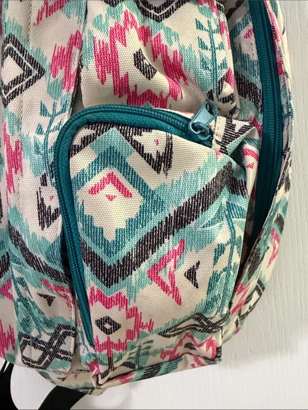 Kavu Teal Pink Aztec Sling Pack